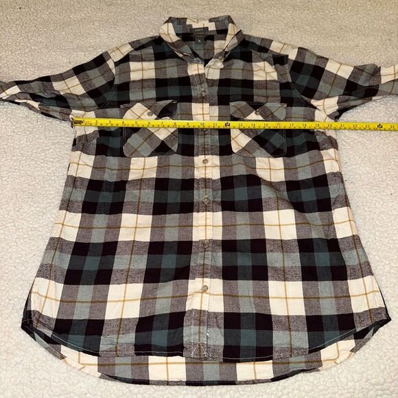 Eddie Bauer Large Button Down Collared Long Sleeve Women’s Flannel Shirt Plum Na - Picture 8 of 12